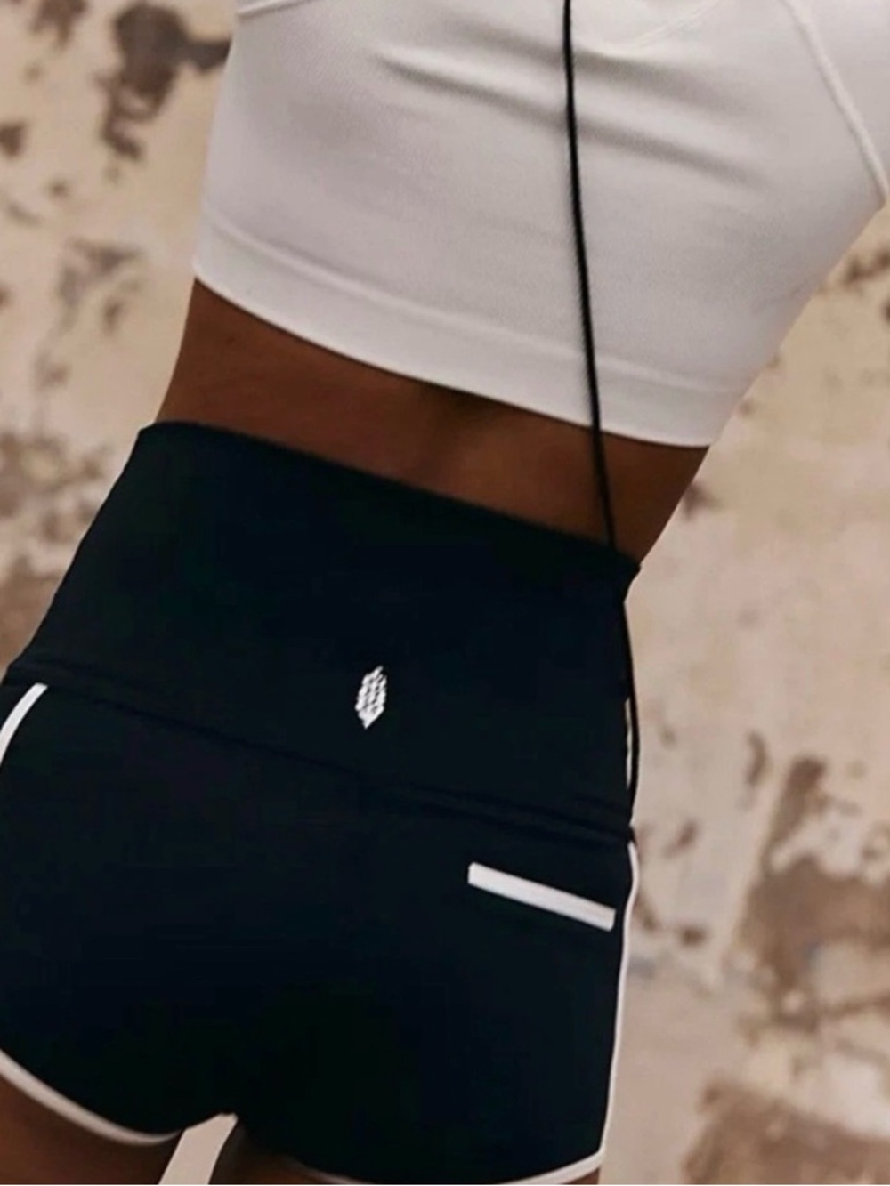 Free People Movement NWOT Island Time Black Athletic High Waist Shorts Size M - Picture 9 of 16